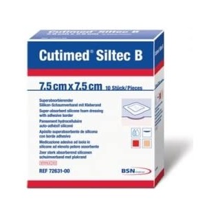 Cutimed Siltec B 7,5x7,5cm  | 10st