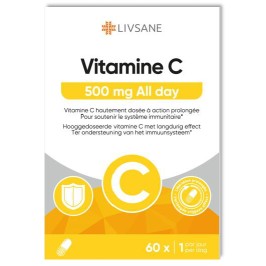 Livsane Vitamine C 500mg All Day | 60caps