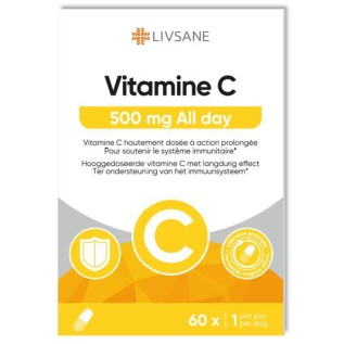Livsane Vitamine C 500mg All Day | 60caps