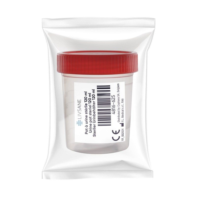 LIVSANE Pot à urine stérile 120ml | 1pc LIVSANE Pot à urine stérile 120ml | 1pc