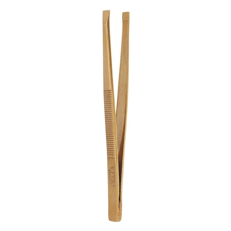 Vitry Prestige Pince à épiler, Mors droits, Inox, Doré (4012) | 1pc