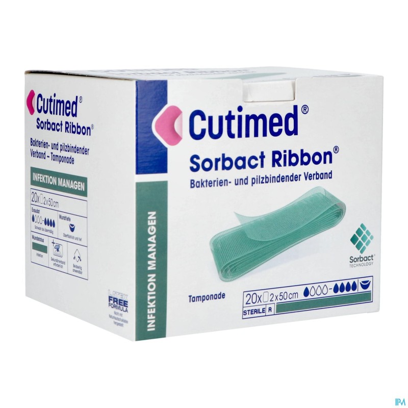 Cutimed Sorbact Ribbon Gaasstrook 2x50cm | 20st