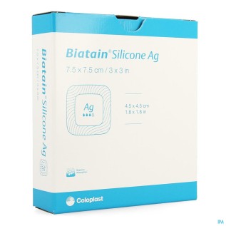 Biatain Silicone Ag 7,5x7,5cm | 3st