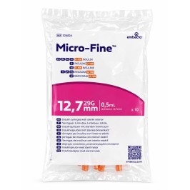 Micro-Fine Insulinespuit + naald 0,5ml | 29G x 12,7mm | 10st